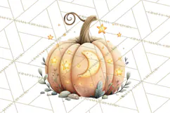 Fall Png, Moon Clipart PNG, Mystical Autumn Lantern Clip Art Product Image 2