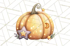 Fall Png, Moon Clipart PNG, Mystical Autumn Lantern Clip Art Product Image 3