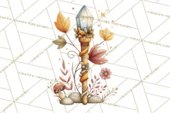 Fall Png, Moon Clipart PNG, Mystical Autumn Lantern Clip Art Product Image 3