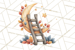 Fall Png, Moon Clipart PNG, Mystical Autumn Lantern Clip Art Product Image 2