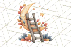 Fall Png, Moon Clipart PNG, Mystical Autumn Lantern Clip Art Product Image 2
