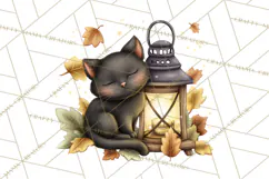 Fall Png, Moon Clipart PNG, Mystical Autumn Lantern Clip Art Product Image 2