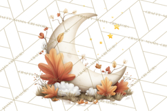 Fall Png, Moon Clipart PNG, Mystical Autumn Lantern Clip Art Product Image 2