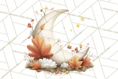 Fall Png, Moon Clipart PNG, Mystical Autumn Lantern Clip Art Product Image 2