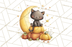 Fall Png, Moon Clipart PNG, Mystical Autumn Lantern Clip Art Product Image 3