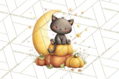 Fall Png, Moon Clipart PNG, Mystical Autumn Lantern Clip Art Product Image 3