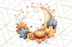 Fall Png, Moon Clipart PNG, Mystical Autumn Lantern Clip Art Product Image 4