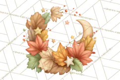 Fall Png, Moon Clipart PNG, Mystical Autumn Lantern Clip Art Product Image 5