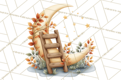 Fall Png, Moon Clipart PNG, Mystical Autumn Lantern Clip Art Product Image 3