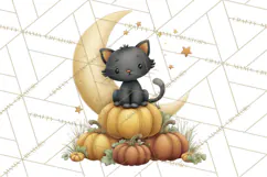 Fall Png, Moon Clipart PNG, Mystical Autumn Lantern Clip Art Product Image 3