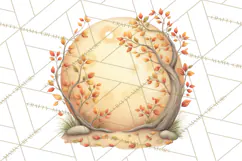 Fall Png, Moon Clipart PNG, Mystical Autumn Lantern Clip Art Product Image 4