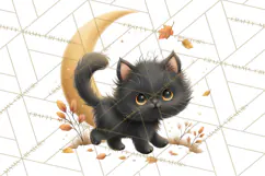 Fall Png, Moon Clipart PNG, Mystical Autumn Lantern Clip Art Product Image 2