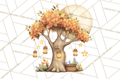 Fall Png, Moon Clipart PNG, Mystical Autumn Lantern Clip Art Product Image 2