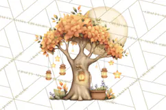 Fall Png, Moon Clipart PNG, Mystical Autumn Lantern Clip Art Product Image 2