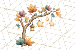 Fall Png, Moon Clipart PNG, Mystical Autumn Lantern Clip Art Product Image 5