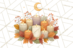 Fall Png, Moon Clipart PNG, Mystical Autumn Lantern Clip Art Product Image 2