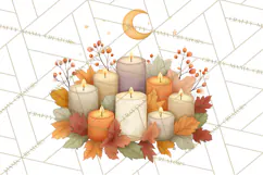 Fall Png, Moon Clipart PNG, Mystical Autumn Lantern Clip Art Product Image 2
