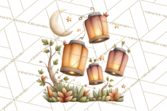 Fall Png, Moon Clipart PNG, Mystical Autumn Lantern Clip Art Product Image 3