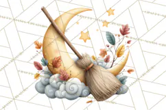 Fall Png, Moon Clipart PNG, Mystical Autumn Lantern Clip Art Product Image 4
