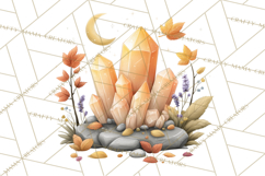 Fall Png, Moon Clipart PNG, Mystical Autumn Lantern Clip Art Product Image 3