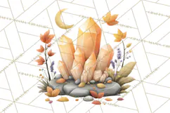 Fall Png, Moon Clipart PNG, Mystical Autumn Lantern Clip Art Product Image 3