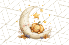 Fall Png, Moon Clipart PNG, Mystical Autumn Lantern Clip Art Product Image 5