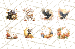 Fall Png, Moon Clipart PNG, Mystical Autumn Lantern Clip Art Product Image 8