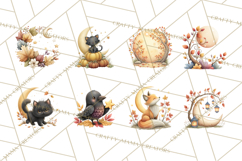 Fall Png, Moon Clipart PNG, Mystical Autumn Lantern Clip Art Product Image 3