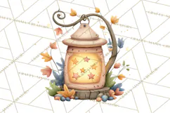 Fall Png, Moon Clipart PNG, Mystical Autumn Lantern Clip Art Product Image 2