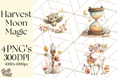 Fall Png, Moon Clipart PNG, Mystical Autumn Lantern Clip Art Product Image 1