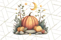 Fall Png, Moon Clipart PNG, Mystical Autumn Lantern Clip Art Product Image 3