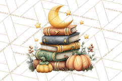 Fall Png, Moon Clipart PNG, Mystical Autumn Lantern Clip Art Product Image 4