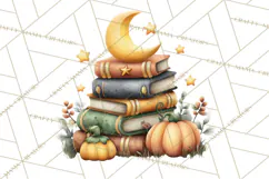 Fall Png, Moon Clipart PNG, Mystical Autumn Lantern Clip Art Product Image 4
