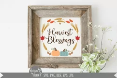 Harvest Blessings, Autumn svg, Fall SVG Product Image 4