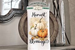 Vintage Pumpkins Towel Sublimation Design| Harvest Blessings Product Image 2