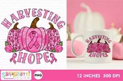 Breast Cancer Harvesting Hope Pumpkins Sublimation PNG Product Image 1