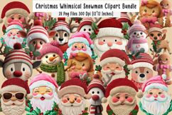 Christmas Whimsical Snowman Clipart Bundle / 28 Png Design Product Image 1