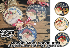 Happy HoHo Mod Podge Ornaments SVG and Printables Product Image 1