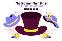 11 National Hat Day Illustration Product Image 1