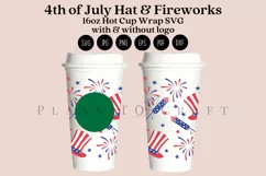 hat fireworks 4th of july starbucks 16oz hot cup wrap svg presized template for tumbler grande suitable for cricut and silhouette