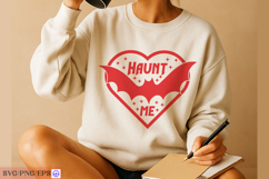 Haunt me Sassy Funny Halloween Quote SVG PNG T-shirt Design Product Image 4