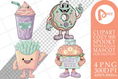 90s Pastel Diner Mascots Sublimation Product Image 1