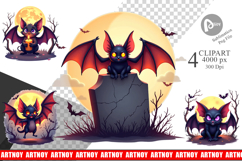 Halloween Bat Flutter Clipart Product Image 1