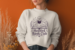 Haunted Book Club SVG, Ghost Reader Spooky Bookish PNG Product Image 2