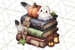 Haunted Book Nook Clipart Ghosts, Monsters &amp; Spooky Library Product Image 2