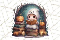 Haunted Book Nook Clipart Ghosts, Monsters &amp; Spooky Library Product Image 5