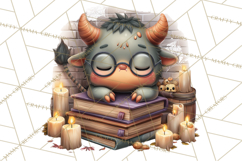 Haunted Book Nook Clipart Ghosts, Monsters &amp; Spooky Library Product Image 2