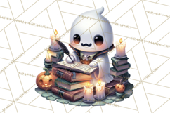 Haunted Book Nook Clipart Ghosts, Monsters &amp; Spooky Library Product Image 2