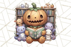 Haunted Book Nook Clipart Ghosts, Monsters &amp; Spooky Library Product Image 3