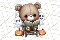 Haunted Book Nook Clipart Ghosts, Monsters &amp; Spooky Library Product Image 5